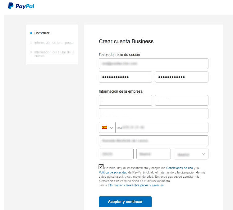 Abrir Una Cuenta PayPal